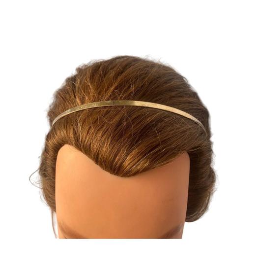 Imagem de Acessório De Cabelo Tiara Arco Metal Dourado Liso 14Cm