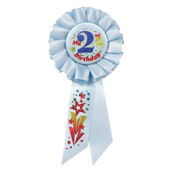 Imagem de Acessório de festa azul Rosette Beistle My 2nd Birthday