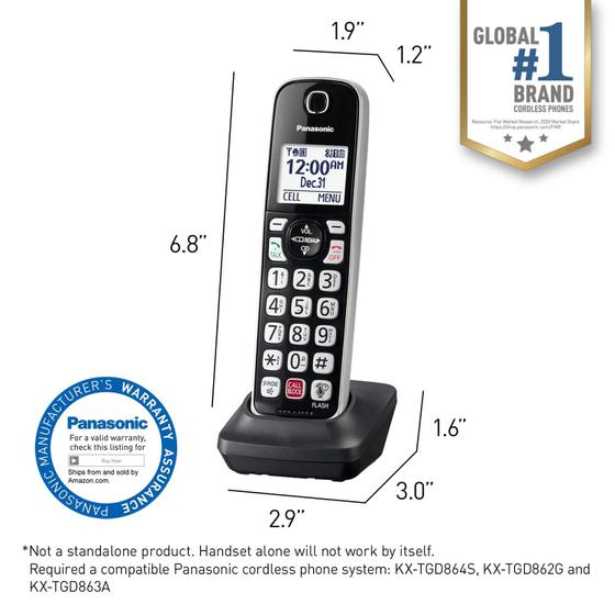 Acessório de telefone sem fio Panasonic KX-TGDA86S preto