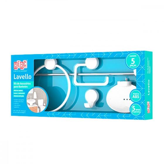 Imagem de Acessorio P/Banheiro 5Pc Lavello Branco Herc