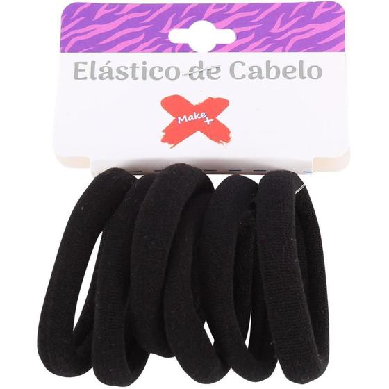 Imagem de Acessório para Cabelo Elástico Preto 3CM Blister com 6 Unidades