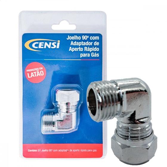 Imagem de Acessorio Para Gas Censi Joelho 90º X1/2" Adaptador De Aperto Rapido - 7541