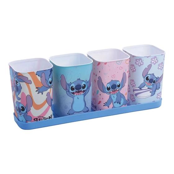 Imagem de Acessório Para Mesa Com Bandeja Stitch Porta Canetas Com 5 Peças - Plasútil