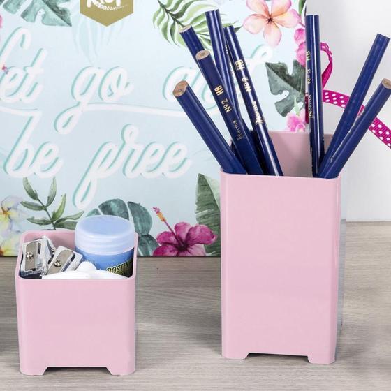 Imagem de Acessorio para mesa porta objeto rosa pastel 2pçs - WALEU