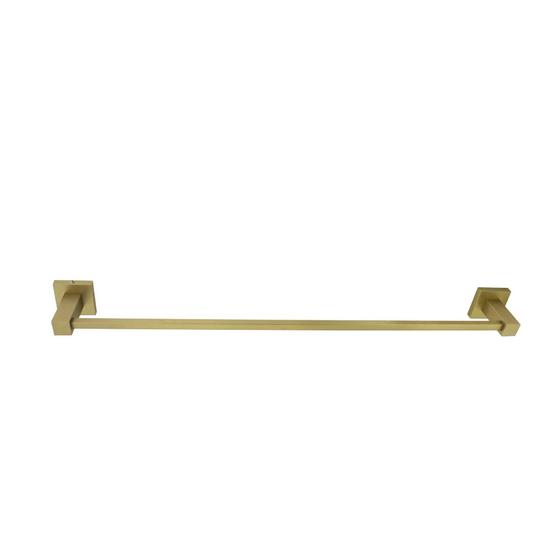 Imagem de Acessório Porta Toalha Barra Banheiro Lavatório Quadrado Simples Dourado Gold Fosco 60cm Metal Luxo