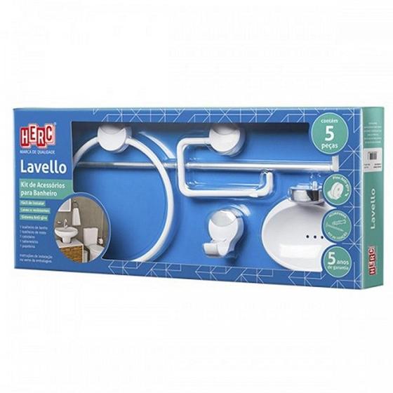 Imagem de Acessorio Wc Herc Lavello Kit Com 5 Pecas Branco/Cromado