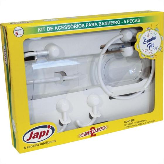 Imagem de Acessorio Wc Japi Samba Fit Branco Kit Com 5 Pecas Jksbf