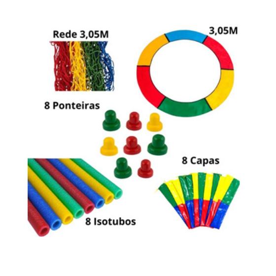 Imagem de Acessórios para Cama Elástica - Kit com Protetores, Redes e Capas Coloridas para Maior Segurança