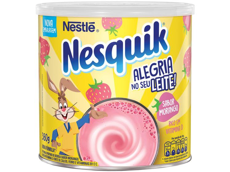 Achocolatado em Pó Nescau Nesquik Morango - Lata 380g Imagem de Achocolatado em Pó Nescau Nesquik Morango