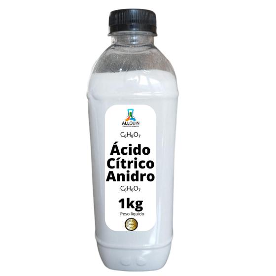 Ácido Cítrico Anidro 1kg 100 Puro Alimentício Garrafa Allquin Ácido Cítrico Alimentício