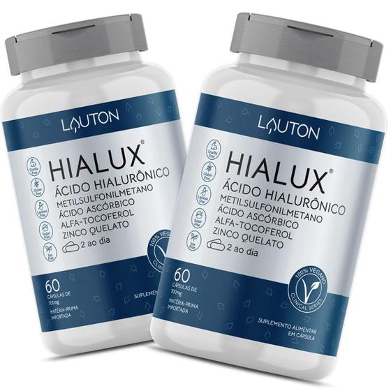Imagem de Ácido Hialurônico Concentrado Antirrugas Vegano Hialux com MSM - Kit 2