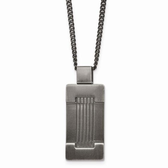 Imagem de Aço inoxidável antigo dog tag 22in colar