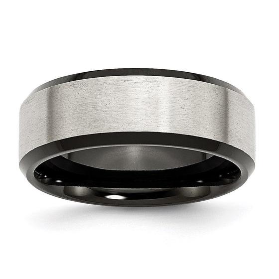 Imagem de Aço inoxidável Beveled Edge Preto IP-chapeado 8mm Brushed Ban