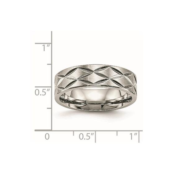 Imagem de Aço inoxidável escovado e polido diamante-corte 6.50mm Banda