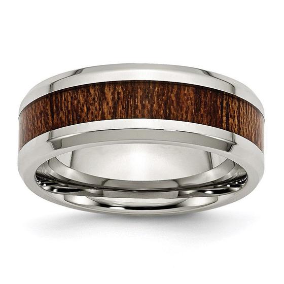 Imagem de Aço Inoxidável Polido Brown Wood Inlay esmaltado 8.00mm Ri