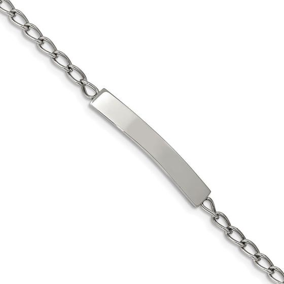 Imagem de Aço inoxidável polido Curb Chain 8.5in ID Bracelete