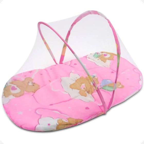 Imagem de Acolchoado Portátil para Bebê  Pais e Filhos 100% Poliéster Rosa 95x50x45cm