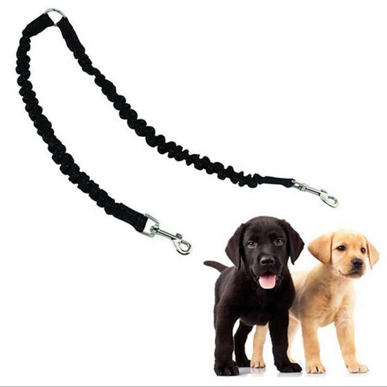 Imagem de Acoplador Bungee Double Dog Lead Wokex Black Nylon