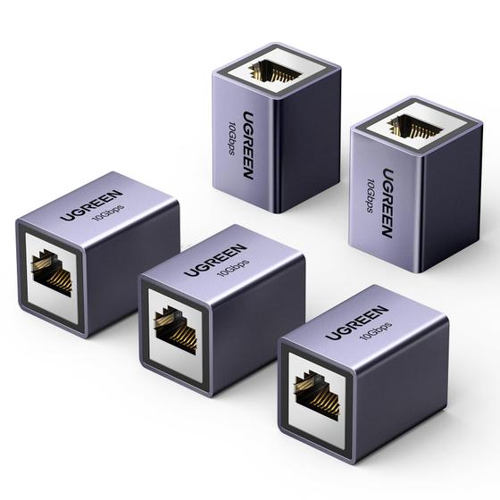 Imagem de Acoplador Ethernet UGREEN 10Gbps (Pacote com 5) - Cat8, Cat7, Cat6 e Cat5