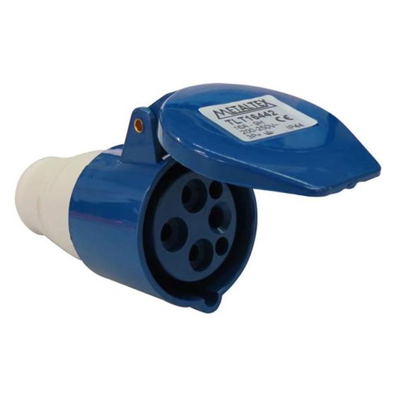 Imagem de Acoplamento Blindado 3 Polos + Terra 16A 250V Azul TLT16442 Metaltex