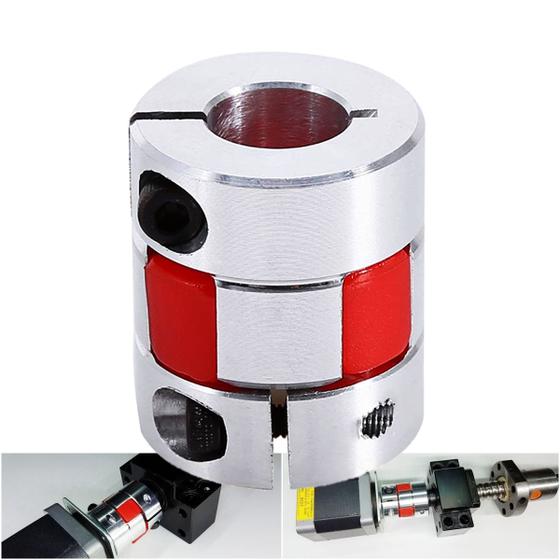 Imagem de Acoplamento Flexível Motor Passo Cnc Router 3d 6.35x8mm Red