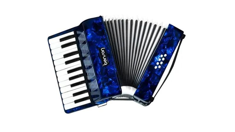 Imagem de Acordeon de 8 baixos Benson Azul Perolado