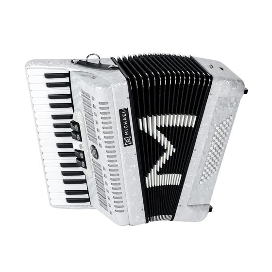 Imagem de Acordeon Michael 60 Baixos ACM6005 PWH Branco Pérola