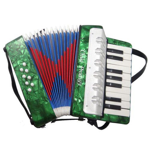 Imagem de Acordeon Sanfona Infantil 8 Baixos Brinquedo Crianças Verde