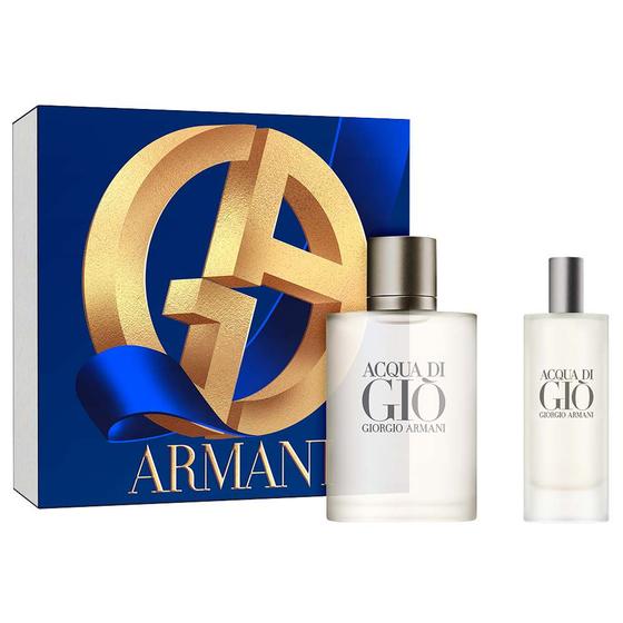 Menor preço em Acqua di Gio Giorgio Armani Coffret Kit - Perfume Masculino EDT + Travel Size