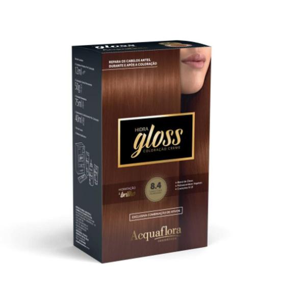Acquaflora Kit Coloração Hidra Gloss 8.4 Louro Claro Acobreado Menor preço em Acquaflora Kit Coloração Hidra Gloss 8.4 Louro Claro Acobreado