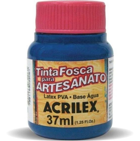 Imagem de Acrilex - Tinta Fosca PVA - 37ml - AZUL SECO Para Artesanato