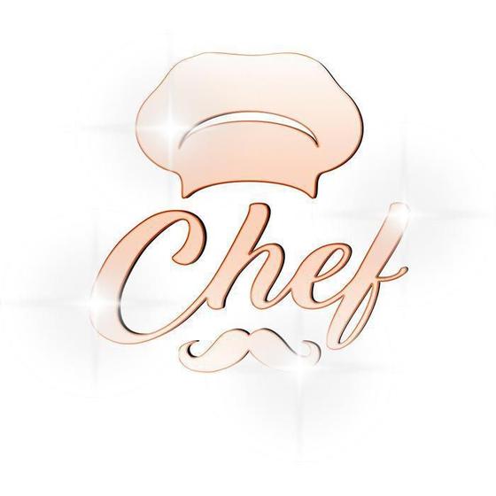 Imagem de Acrílico Decorativo Espelhado Bronze De Cozinha Chef