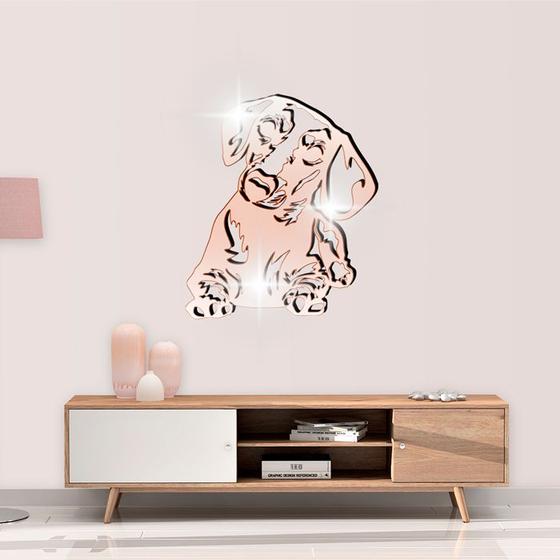 Imagem de Acrílico Decorativo Espelhado Cachorro Basset Bronze