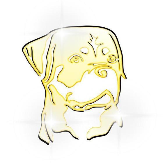 Imagem de Acrílico Decorativo Espelhado Cachorro Boxer Dourado