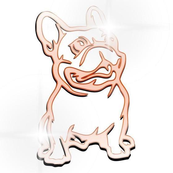 Imagem de Acrílico Decorativo Espelhado Cachorro Pug Bronze