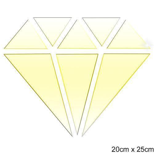 Imagem de Acrílico Decorativo Espelhado Gold Em Formato De Diamante