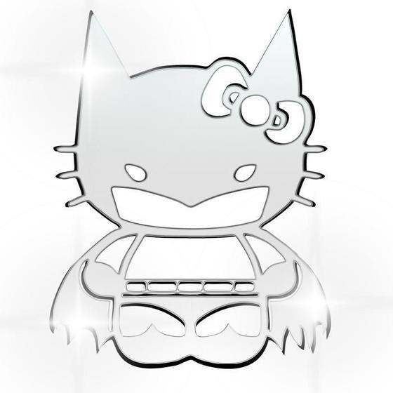 Imagem de Acrílico Decorativo Espelhado Hello Kitty + Batman Bronze