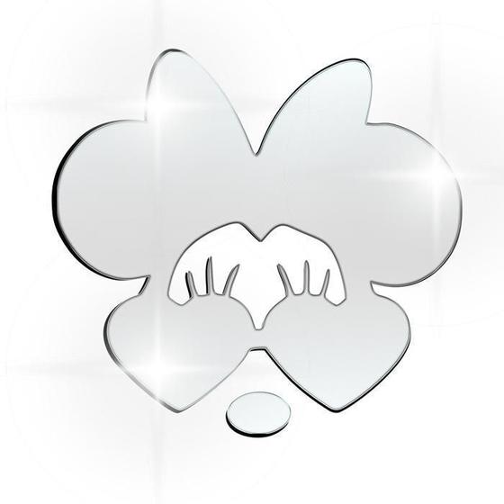Imagem de Acrílico Decorativo Espelhado Mickey Mouse De Óculos Prata