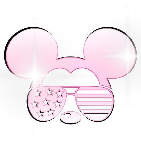 Imagem de Acrílico Decorativo Espelhado Mickey Mouse De Óculos Rose