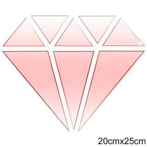 Imagem de Acrílico Decorativo Espelhado Red Em Formato De Diamante