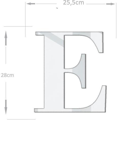 Imagem de Acrílico Espelhado Decorativo Alfabeto Letra E Prata