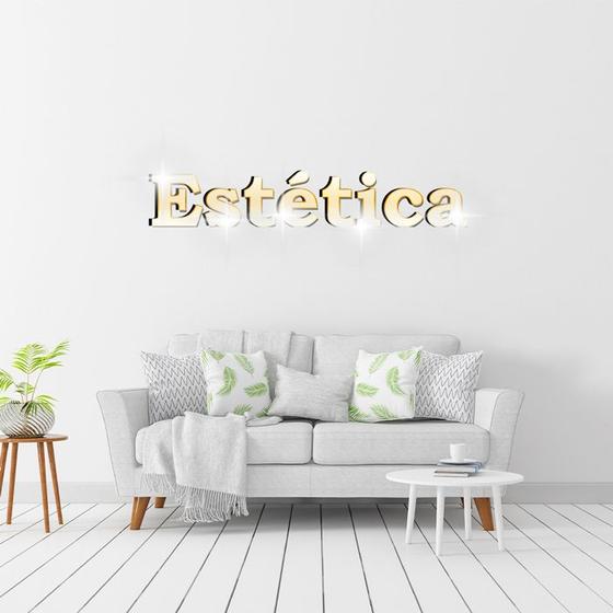 Imagem de Acrílico Espelhado Decorativo Profissão Estética Dourado