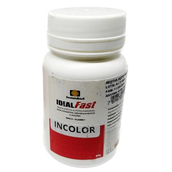 Imagem de Acrílico Pó Incolor 80G Odonto Prótese Reparos Gerais Resina