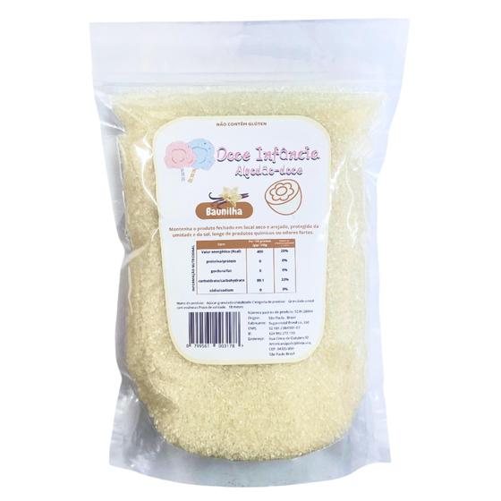 Imagem de Açúcar Color Baunilha Branco 1kg Cristal Adoçante Festa Pipoca Algodão Doce Bolo