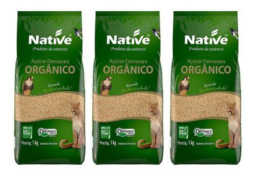 Imagem de Açúcar Orgânico Demerara Native 1kg - Kit Com 3un