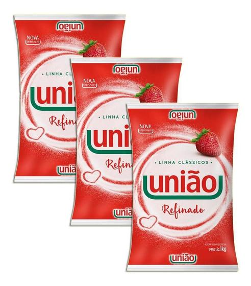 Imagem de Açúcar Refinado União - 1Kg Kit 3