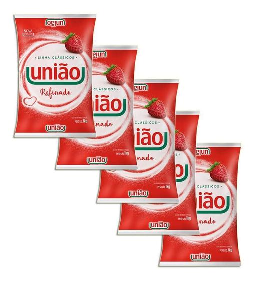 Imagem de Açúcar Refinado União - 1Kg Kit 5