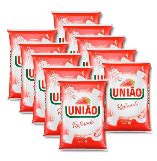 Imagem de Açúcar Refinado União - 1kg - Pacote com 10 unidades