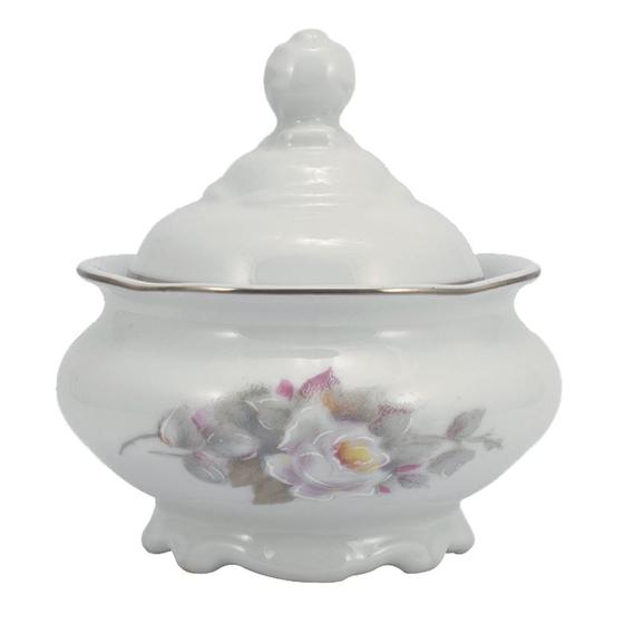 Imagem de Açucareiro 300ml Com Filete Prata Vitoria Porcelana Schmidt