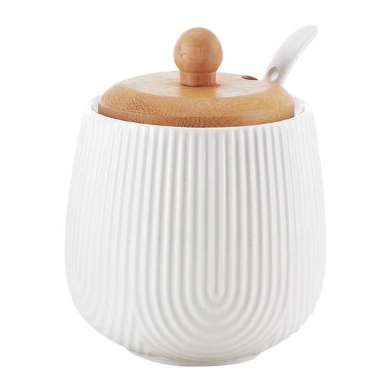 Açucareiro 360ml Cerâmica e Bambu Oásis Hauskraft Menor preço em Açucareiro 360ml Cerâmica e Bambu Oásis Hauskraft